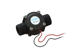 Flow sensor with 3/4 inch pipe thread fittings compatible with H2OPro smart sprinkler timer