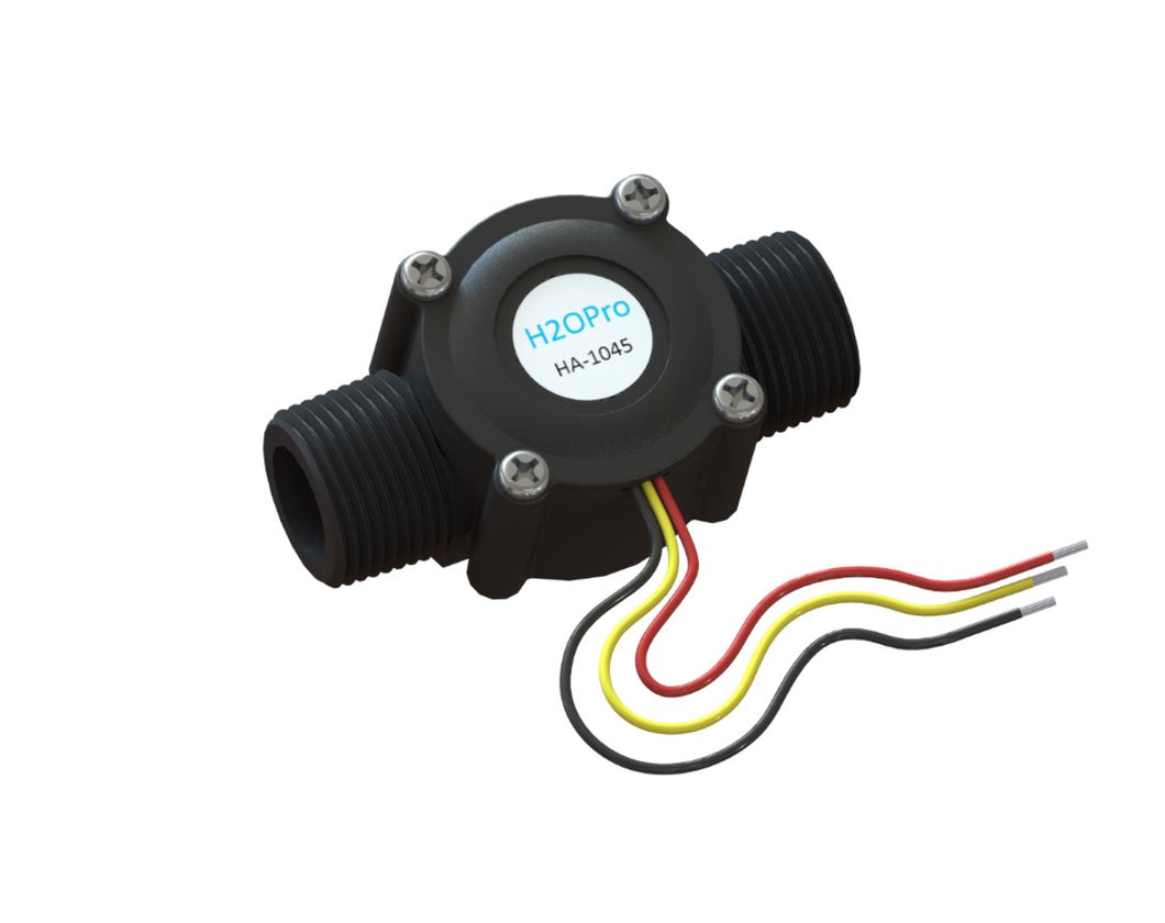 Flow sensor with 3/4 inch pipe thread fittings